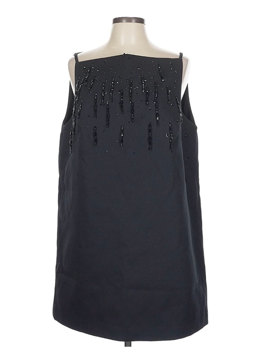 H&M Black Strapless Beaded Shift Dress
